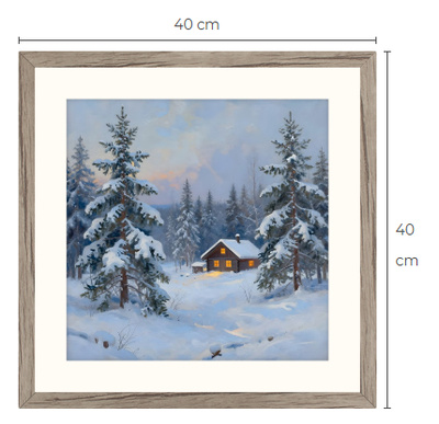 Uusi uniikki Talvimaisema art print taulu 40 cm x 40 cm
