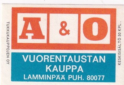 Tampere,  Lamminpää. Vuorentaustan kauppa  , A & O   7/6