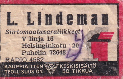 Helsinki, L. Lindeman , V Linja, Radio 4582   6/2