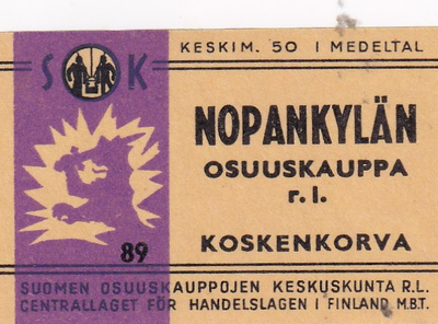 Koskenkorva, Nopankylän  osuuskauppa r.l.  6/6