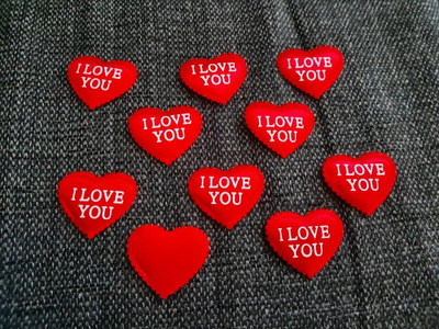 I love you satiinisydän 10 kpl