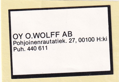 Helsinki, Oy O. Wolff AB  1/7