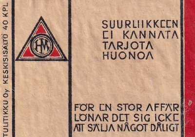 HM Suurliikkeen ei kanata tarjota huonoa       b553