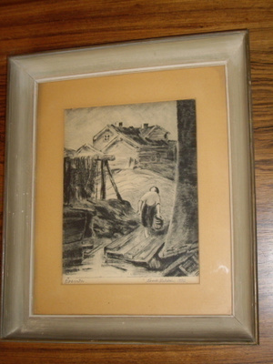 Kaarlo Hilden VEDEN KANTO  grafiikka v.1946
