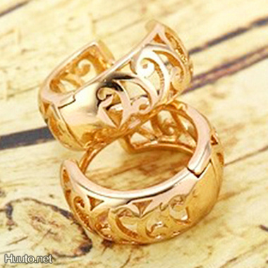 0390 .. 14k Kulta Duble Openwork Kauniit .. Korvakorut