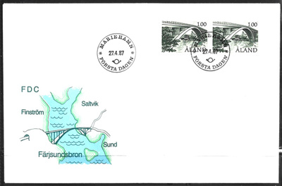 FDC Åland 1987 Färjsundin silta  LaPe ÅL 023 PARI