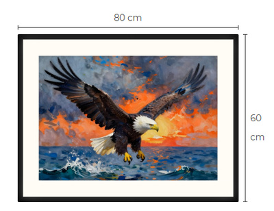 Uusi uniikki Merikotka art print taulu 60 cm x 80 cm