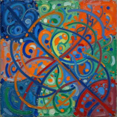 Uusi abstrakti alumiinitaulu 40 cm x 40 cm