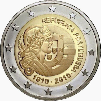 Portugali 2 euro 2010 juhlaraha Tasavalta 100 vuotta, UNC