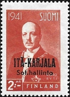 1941 Itä-Karjala Ryti 2 mk Normaali R  ** LaPe I-K 24 I