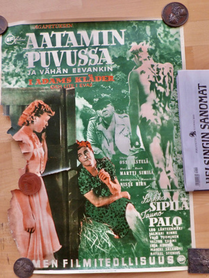 Elokuvajuliste Aatamin Puvussa ja Eevankin Tauno Palo 1940
