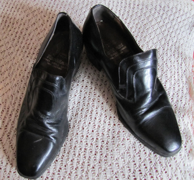 Mustat TopMan nahkakengät, 70-80-luku, 8½, 42,5