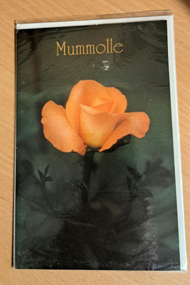 ruusu mummolle, taittokortti ja kuori, uusi
