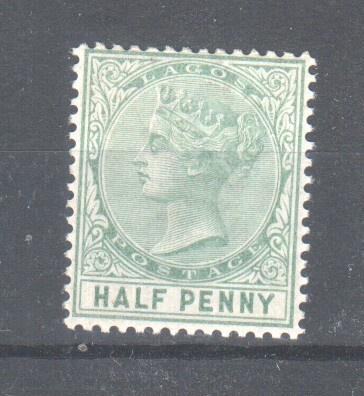 1886 Lagos ½p postituoreena..