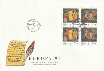 RUOTSI - 1995 Fa 1893/96 FDC KUORI