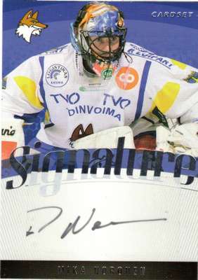 2011-12 Cardset MIKA NORONEN Lukko Signature nimmari