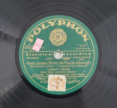 Savikiekko 1929 - John Ekberg - Polyphon S 42718