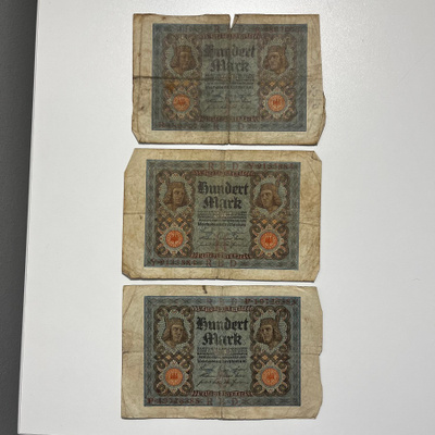 Saksa - 100 mark 1920 (3kpl)