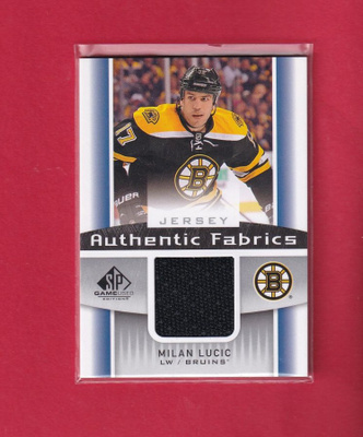 MILAN LUCIC 2013-14 SP Game Used Aut Fabric Jersey #AFLU