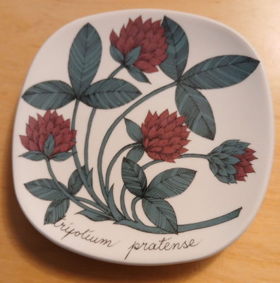 Arabian seinälautanen "puna-apila", design Esteri Tomula.