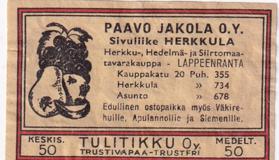Lappeenranta, Paavo Jakola O.Y.    s35