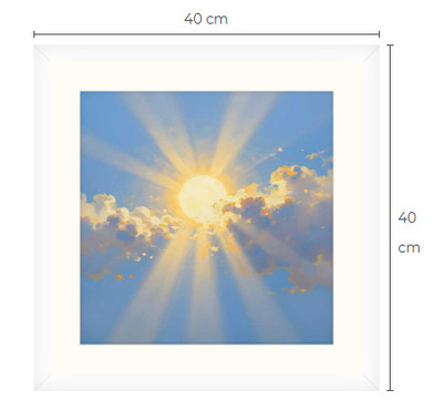Uusi uniikki aurinkoinen taivas art print 40 cm x 40 cm