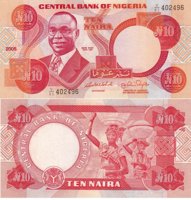 NIGERIA 10 Naira 2005 UNC (K15-S145)