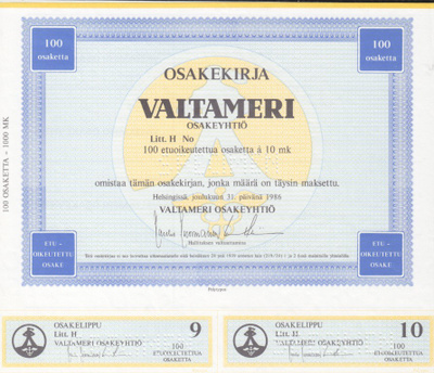 OKK 1986 Valtameri Oy spec pörssi, Helsinki
