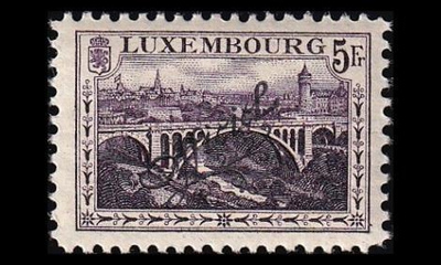 Luxemburg 123 ** Virkamerkki maisema 5 Fr (1922)