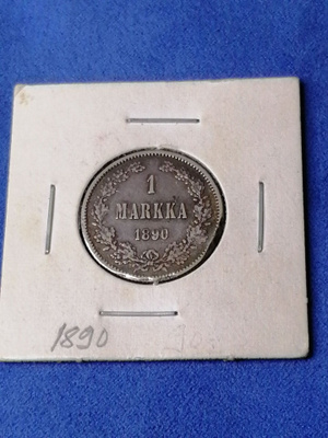 1 Markka 1890 Hopearaha
