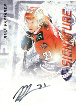 2015-16 Cardset MIKA PARTANEN HIFK Signature nimmari