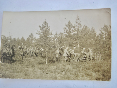 VANHA Valokuva Sotilaat Tykki Tykistö 1920