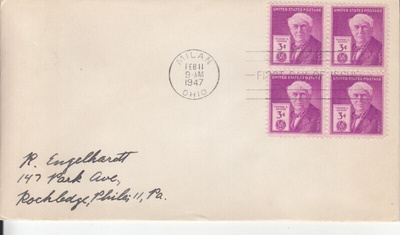 USA FDC 1947  nelilöllä