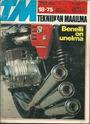 TM – Tekniikan Maailma 18 / 1975 - lehti (Benelli - numero)