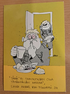 Hasse, sotilashuumoria, ruokailu, kulkenut 1996