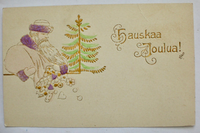 VANHA Postikortti Joulupukki 1908 Kohopainettu UPEA