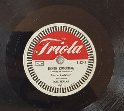 Savikiekko 1956 - Max Skalka - viulusoolo - Triola T 4247