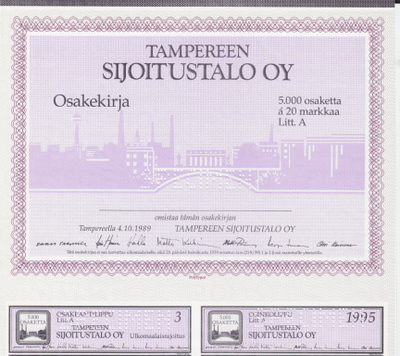 OKK 1989 Tampereen Sijoitustalo Oy spec, Tampere