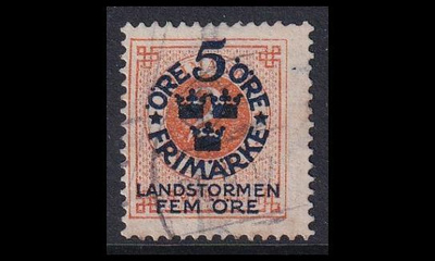Ruotsi 86X o Landstorm I 5+5/2 Öre (1916)