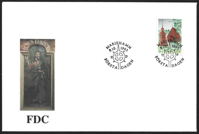 FDC Åland 1993 Sottungan kirkko  LaPe ÅL 078