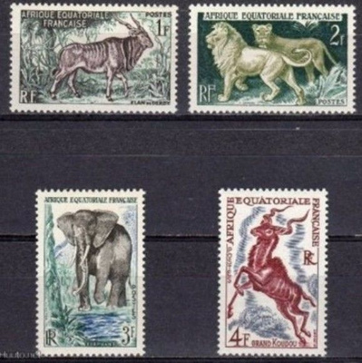 (S0238) FRENCH EQUATORIAL AFRICA, 1957 (Wild Animals). MNH**