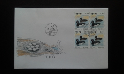 FDC Åland nelilö Lintusarja 2,30mk 2.1.1987 LaPe 21