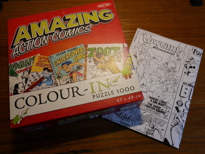 Palapeli 1000 p., 'Amazing Action Comics' + värityskirja