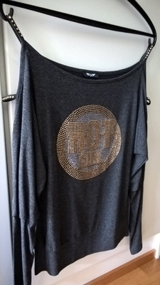 Harmaa Off The Shoulder Toppi / Paita / Pusero - koko M