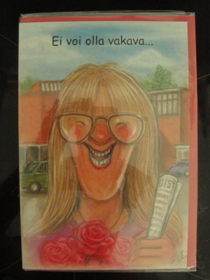 2-osainen -kortti -EI VOI OLLA VAKAVA, kun on opinahjo takan