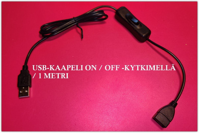 USB-jatkokaapeli ON/OFF-kytkimellä / 1 metri #29269