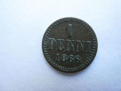 1 penni 1866