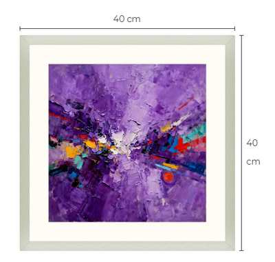 Uusi abstrakti Art Print paspis & kehys 40 cm x 40 cm