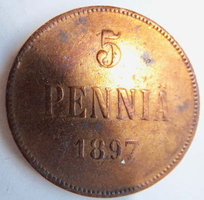 5 p 1897 HYVÄ Vielä Punainen