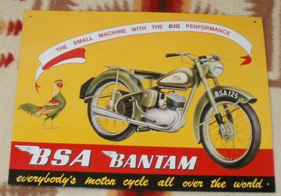 BSA BANTAM # Metalli Taulu # 38 x 29 cm